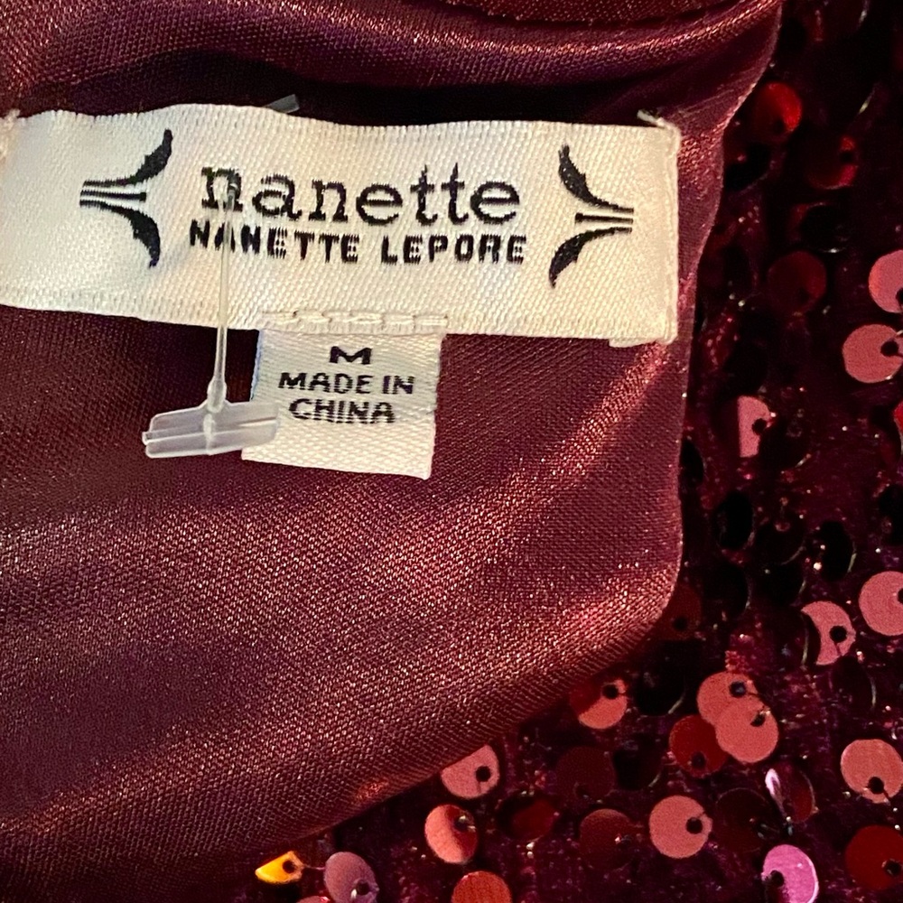 Nanette Lapore sequined evening ware top cranberry red NWOT - Picture 3 of 6